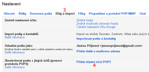 Gmail - nastavení stahování pošty - obrázek 2