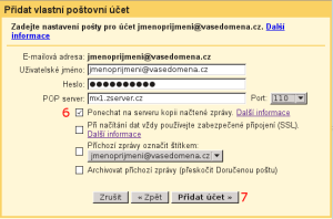 Gmail - nastavení stahování pošty - obrázek 4