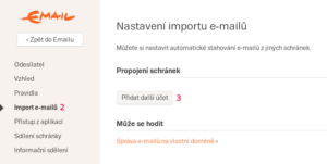 Seznam - nastavení stahování pošty - obrázek 2