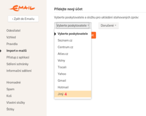 Seznam - nastavení stahování pošty - obrázek 3