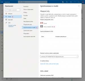 Nastavení  stahování pošty v Outlooku