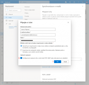 Nastavení  stahování pošty v Outlooku