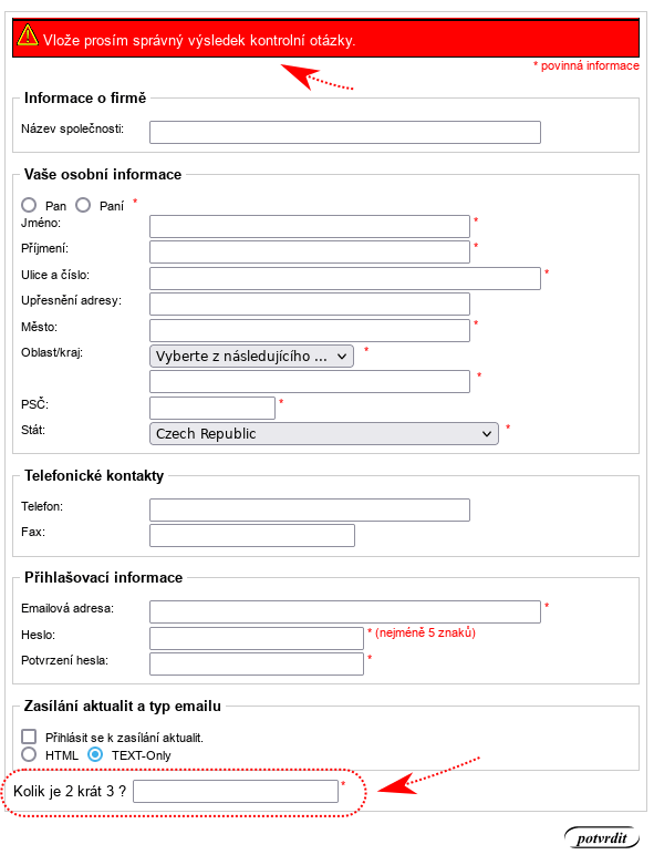 ZenCart Antispam modul Math Captcha - screenshot